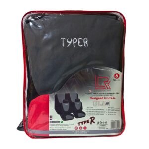 LAFA 16-6097-NR Seat Cover Black/Red For Toyota Vitz  6PCS/Set ( All in one front , head rest at the back)